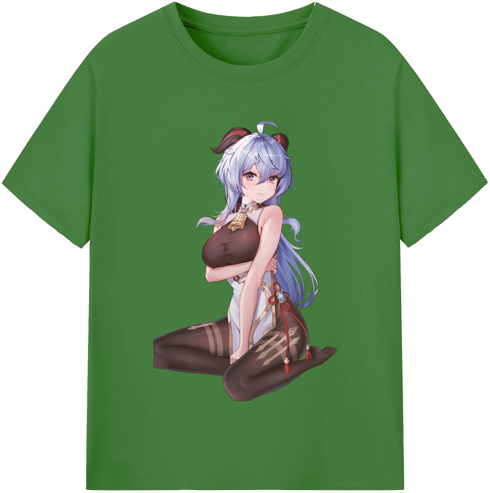 げんし神 甘雨 かんう genshin Ganyu レディースカジュアルプリントTシャツ（綿100％）